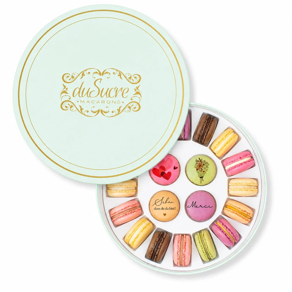 20er Macaron-Box, gebrandet