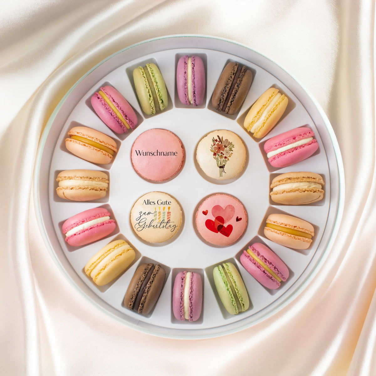 20er Macaron-Box, gebrandet